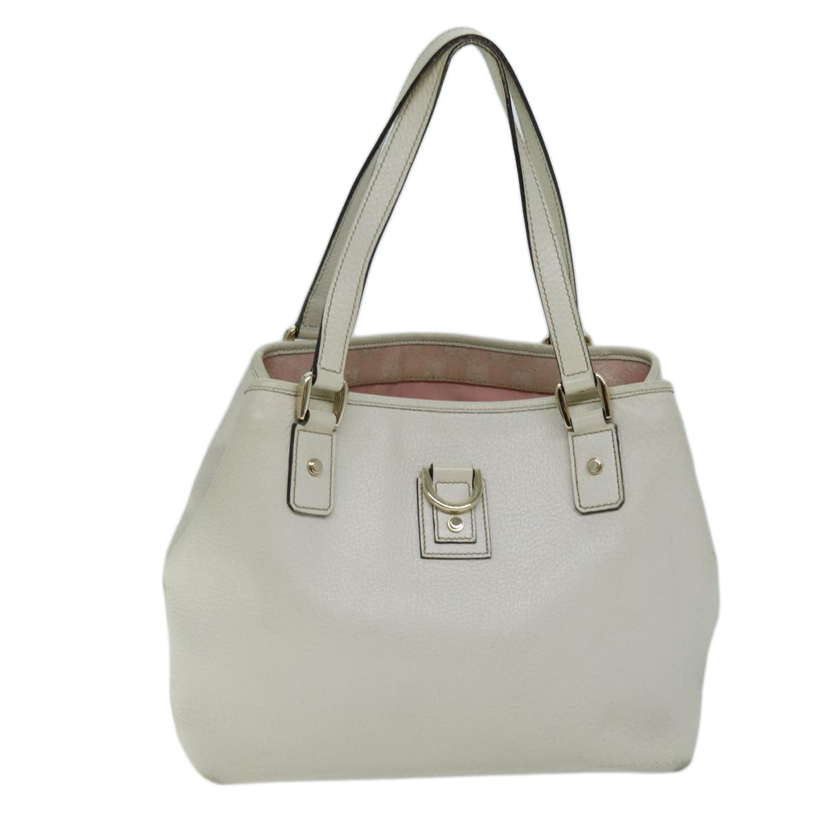 GUCCI Abbey Tote Bag Leather White 154373 am6134