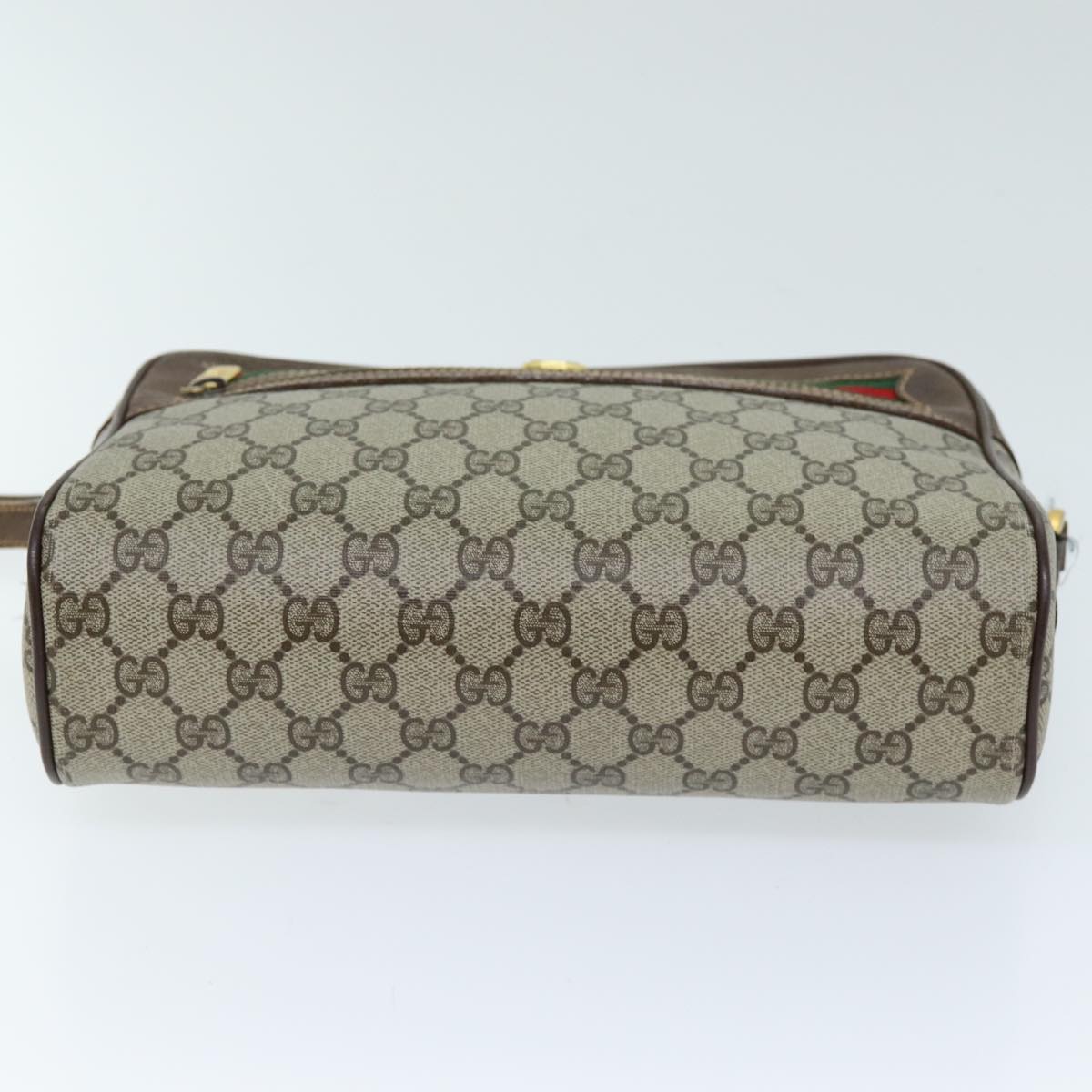 GUCCI GG Supreme Web Sherry Line Shoulder Bag PVC Beige 119 02 088 am6135