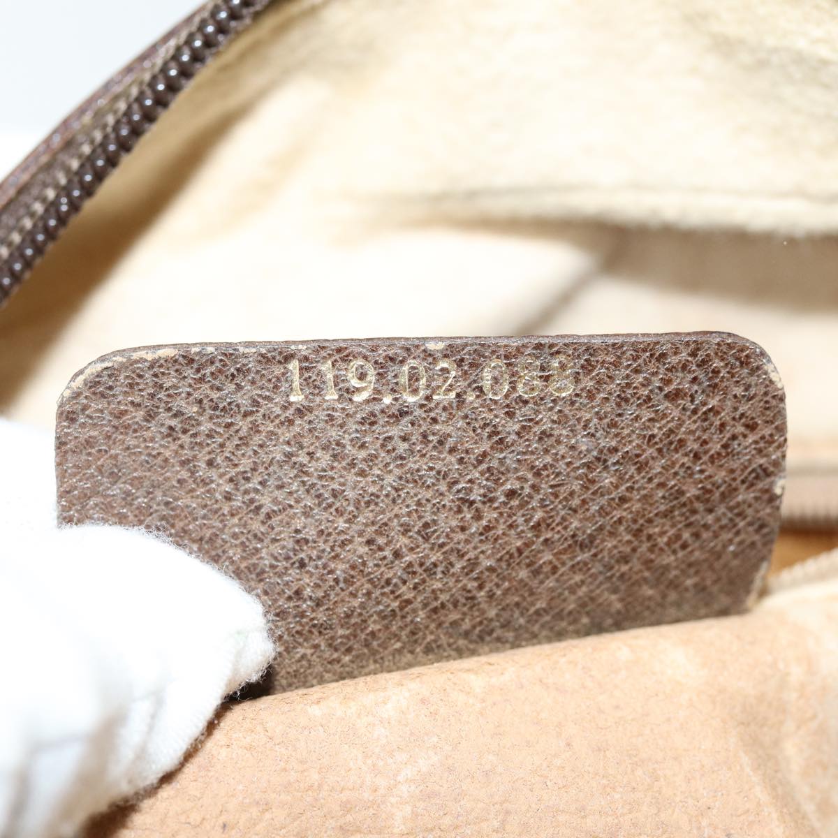 GUCCI GG Supreme Web Sherry Line Shoulder Bag PVC Beige 119 02 088 am6135