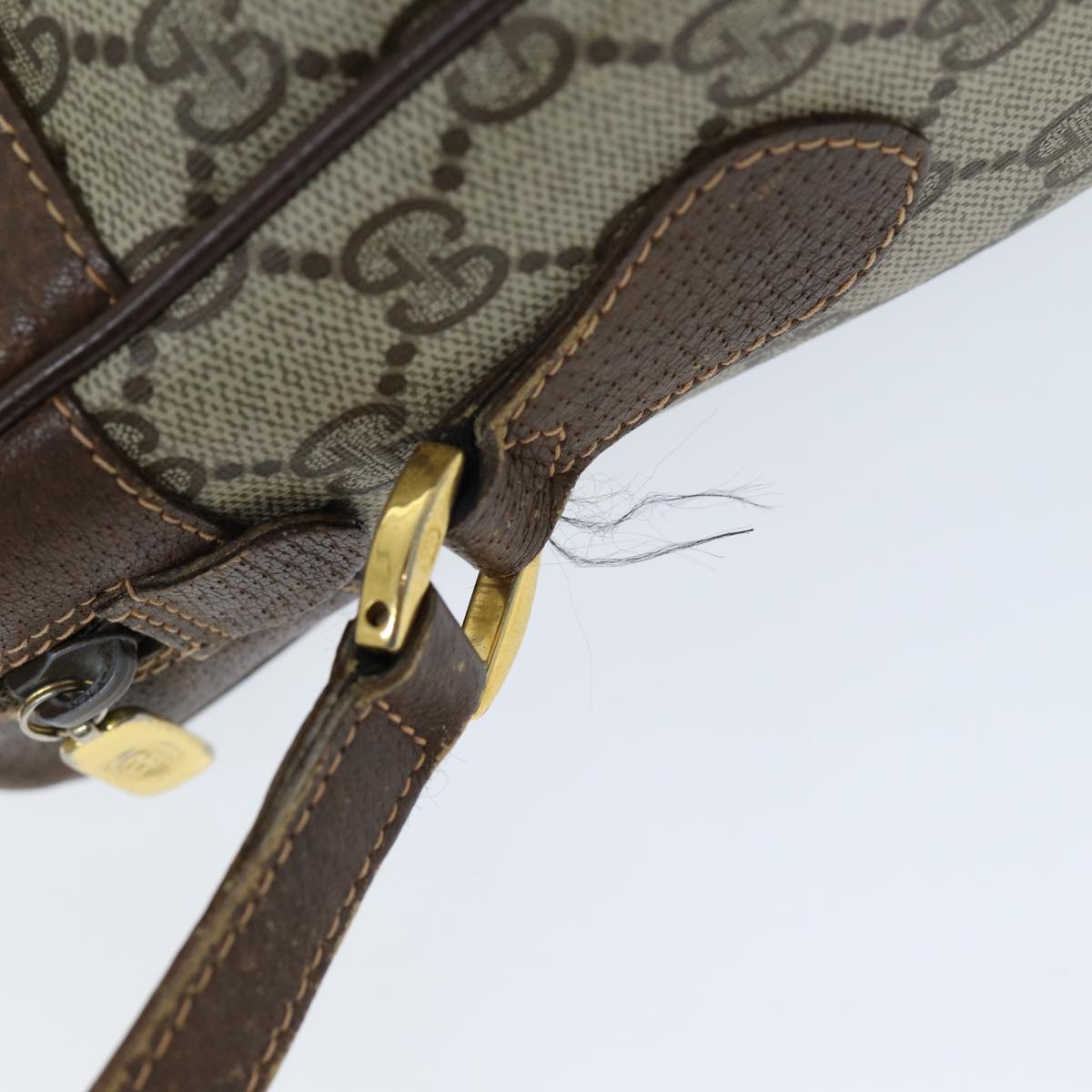 GUCCI GG Supreme Web Sherry Line Shoulder Bag PVC Beige 119 02 088 am6135
