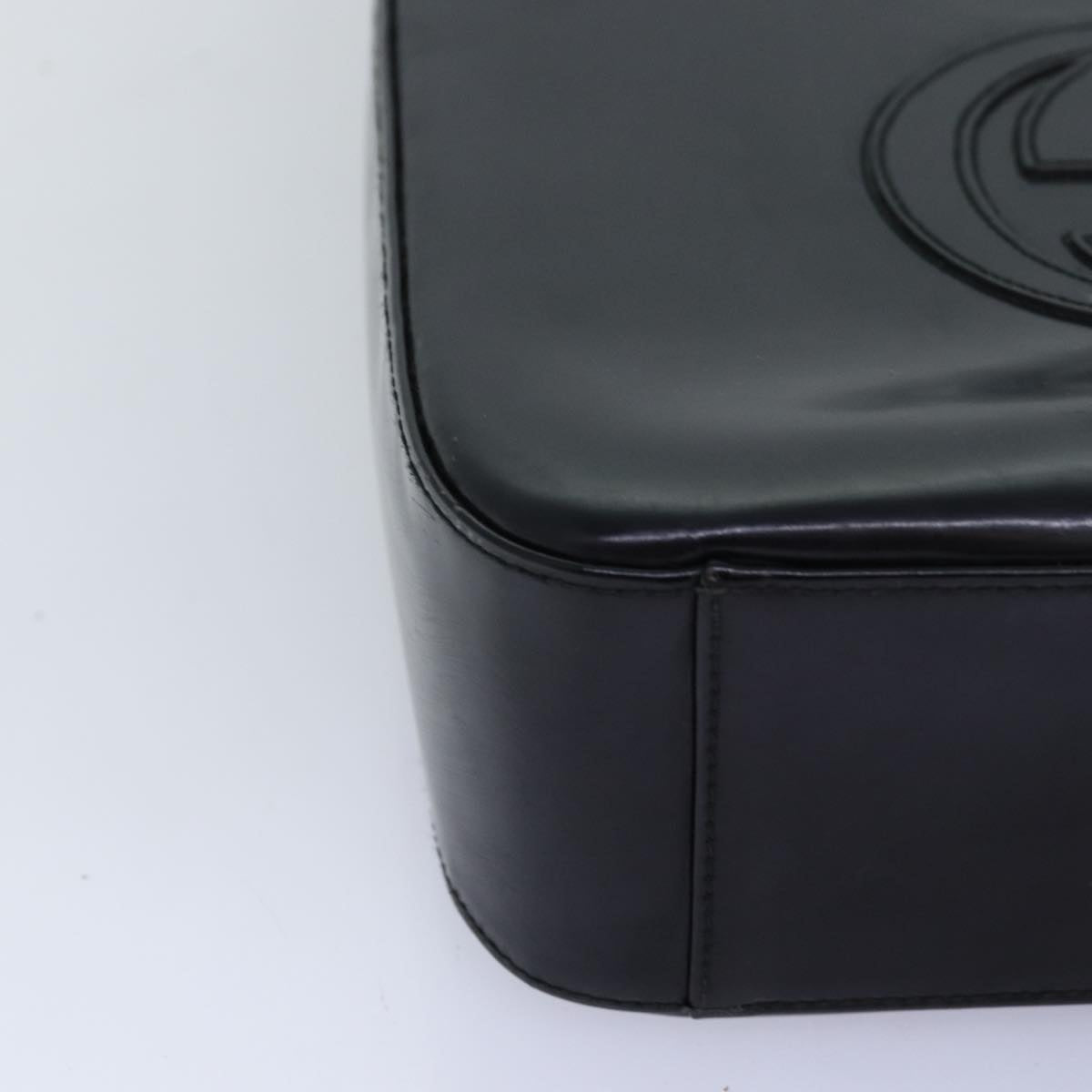 GUCCI Shoulder Bag Enamel Black 000 1186 0506 am6143