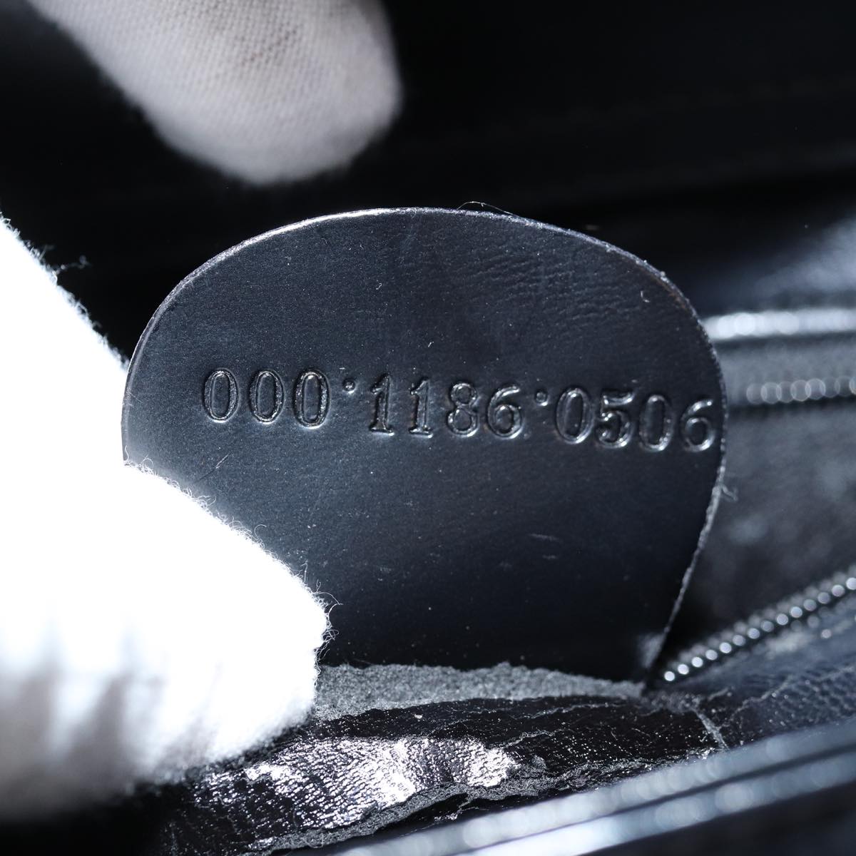 GUCCI Shoulder Bag Enamel Black 000 1186 0506 am6143