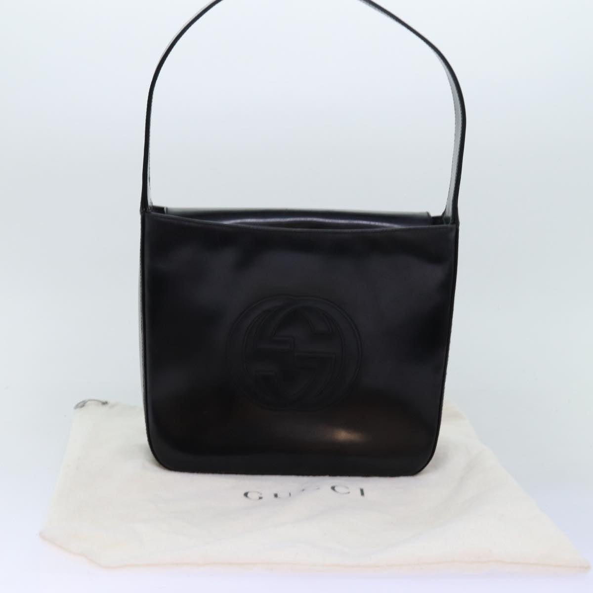 GUCCI Shoulder Bag Enamel Black 000 1186 0506 am6143