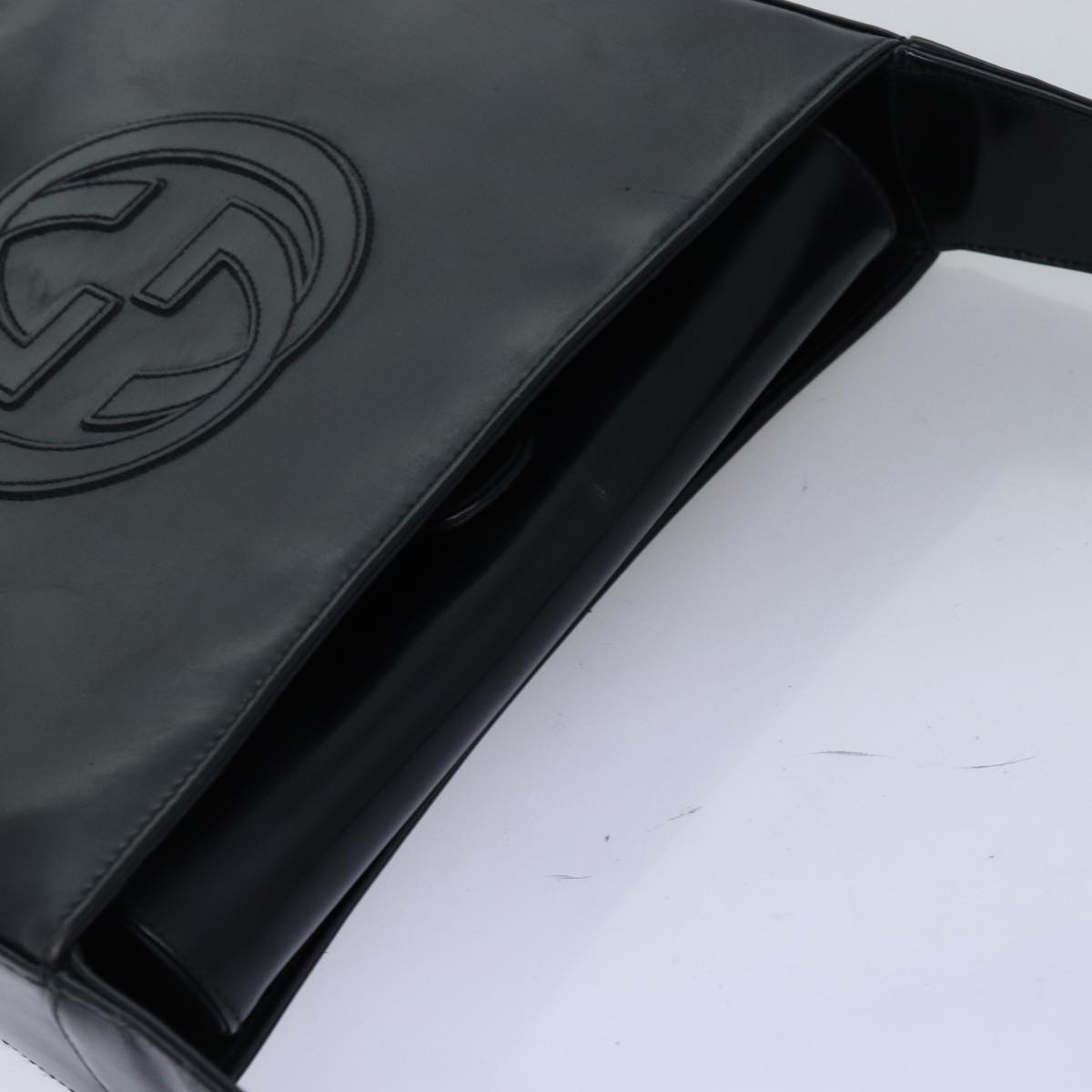 GUCCI Shoulder Bag Enamel Black 000 1186 0506 am6143