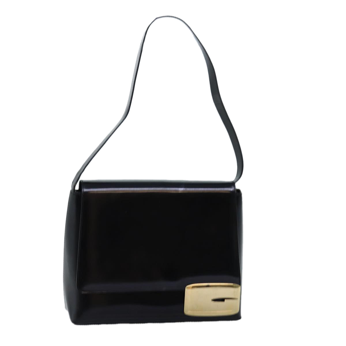 GUCCI Shoulder Bag Enamel Black 001 3444 1812 am6154