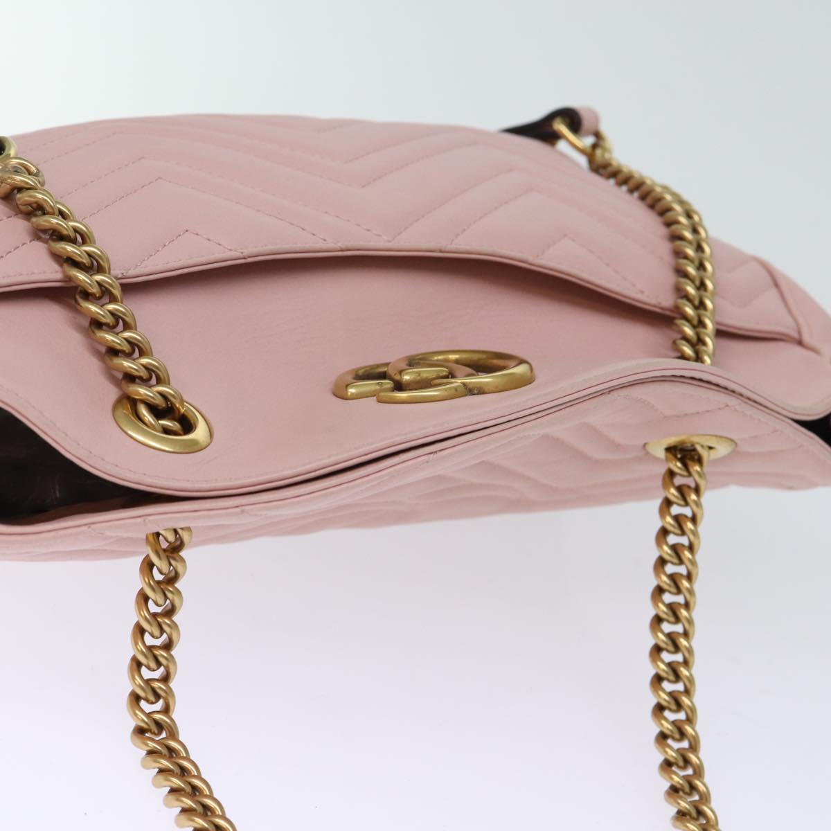GUCCI GG Marmont Chain Shoulder Bag Pink 443501 am6172