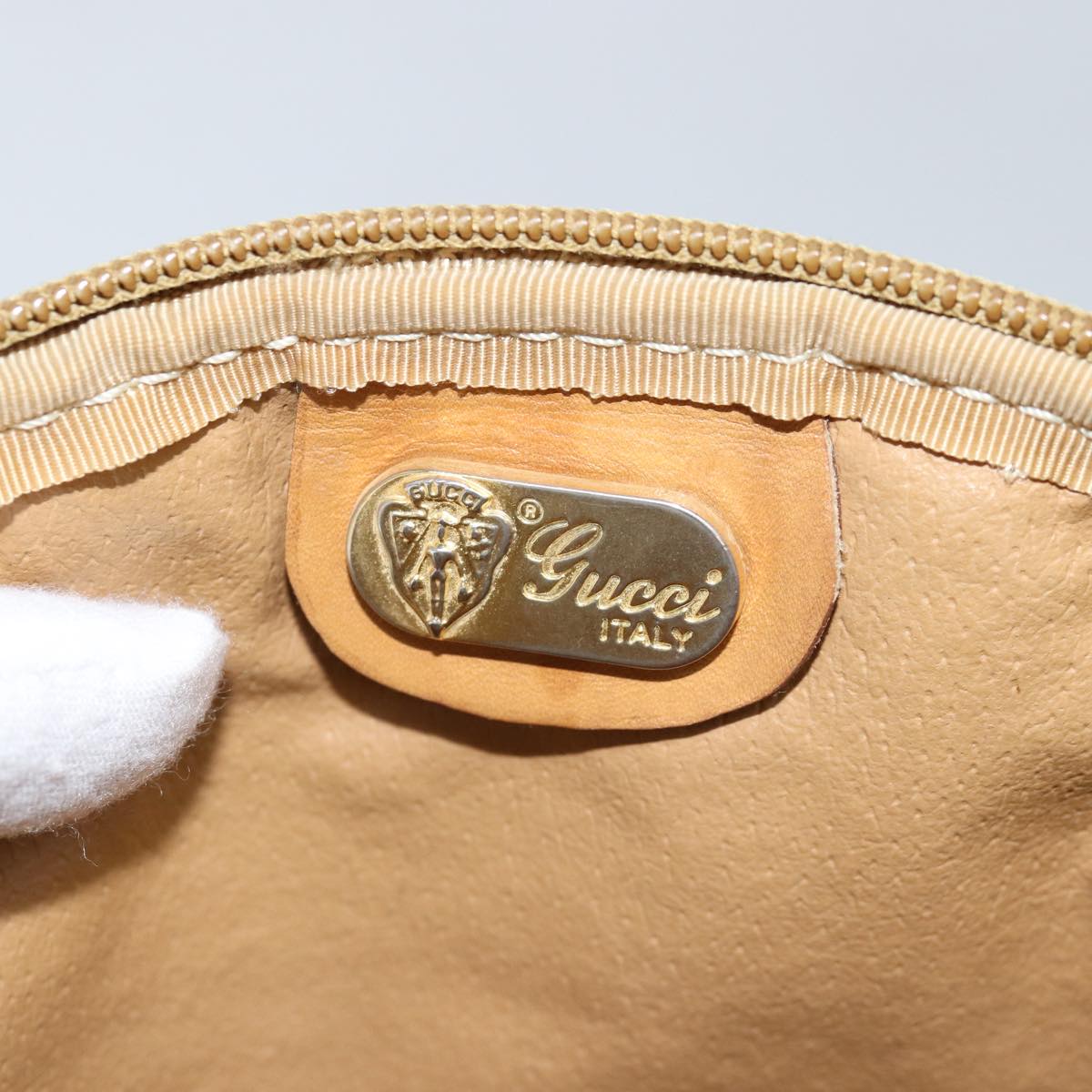 GUCCI Micro GG Supreme Shoulder Bag PVC Beige am6185