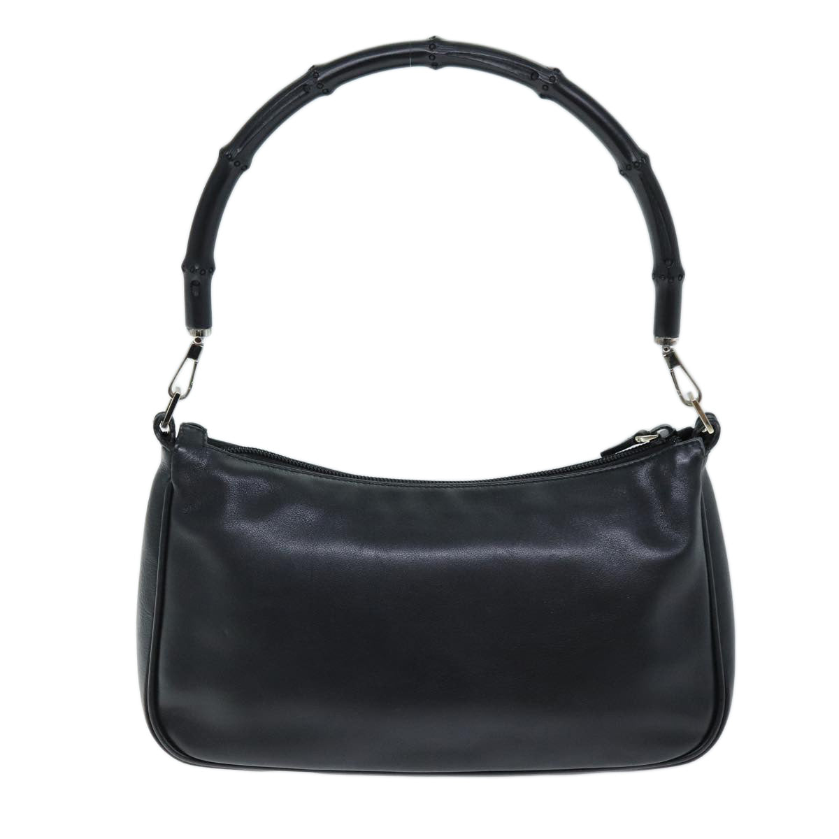 GUCCI Bamboo Shoulder Bag Leather Black 001 3865 am6186