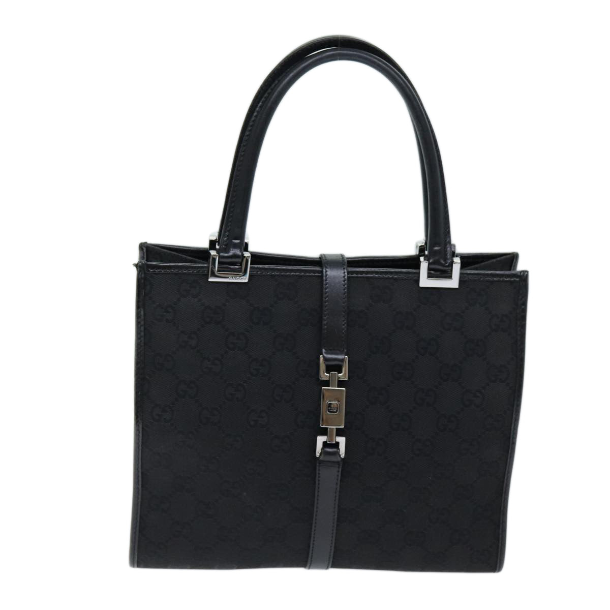 GUCCI Jackie GG Canvas Hand Bag Black 01715 3444 am6221