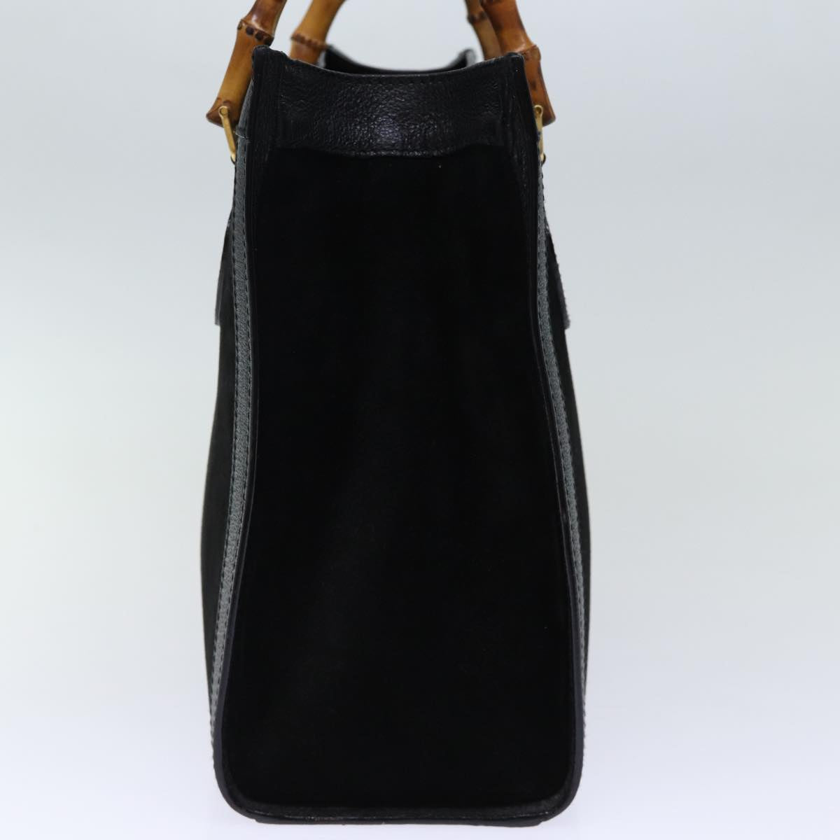GUCCI Bamboo Hand Bag Suede Leather Black 002 123 0260 am6224