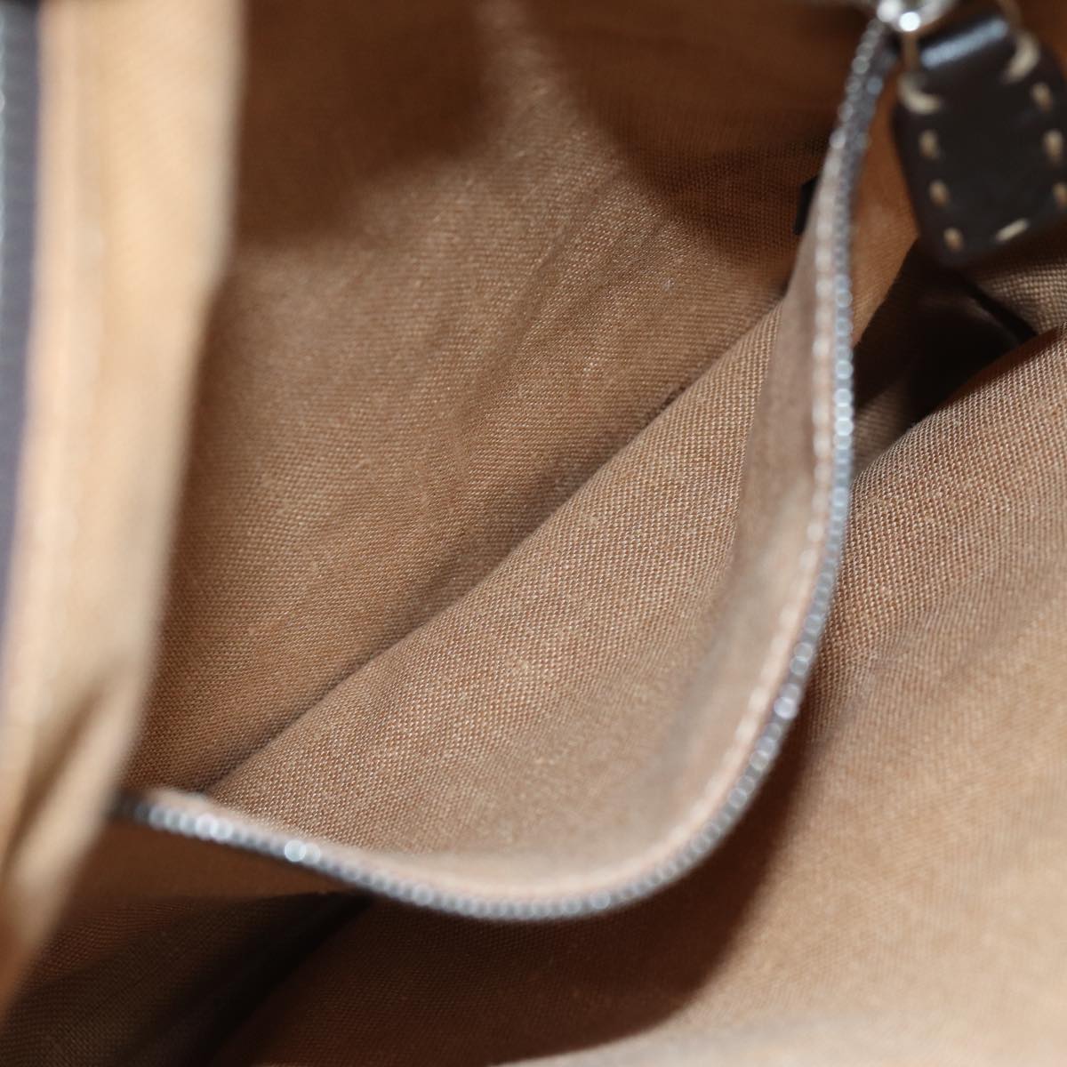 FENDI Zucca Canvas Shoulder Bag Black Brown am6285