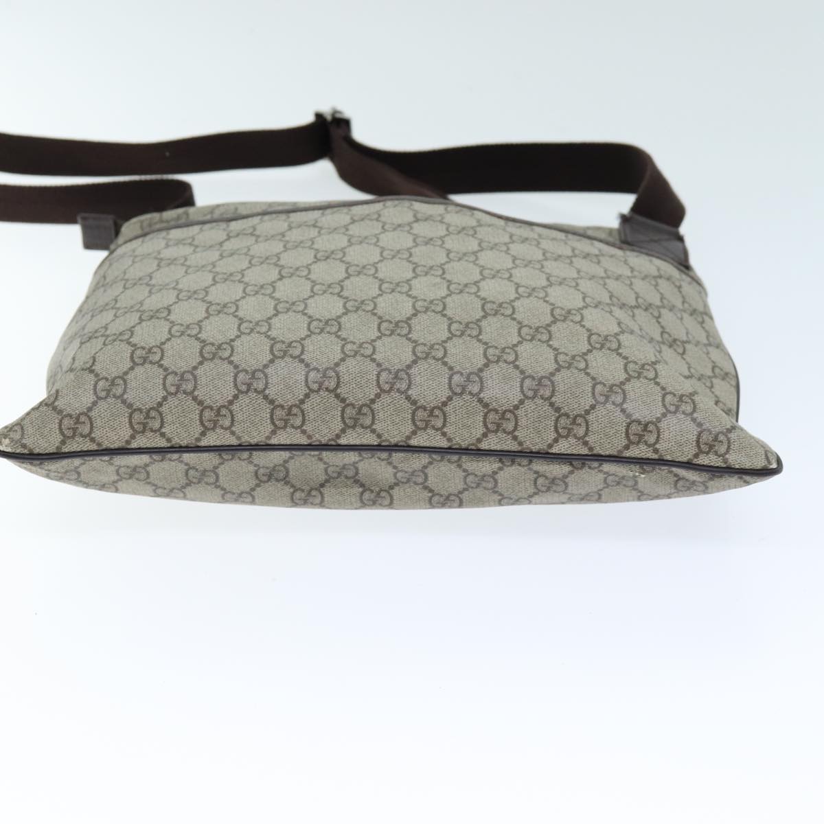 GUCCI GG Supreme Shoulder Bag PVC Leather Beige 141198 am6305