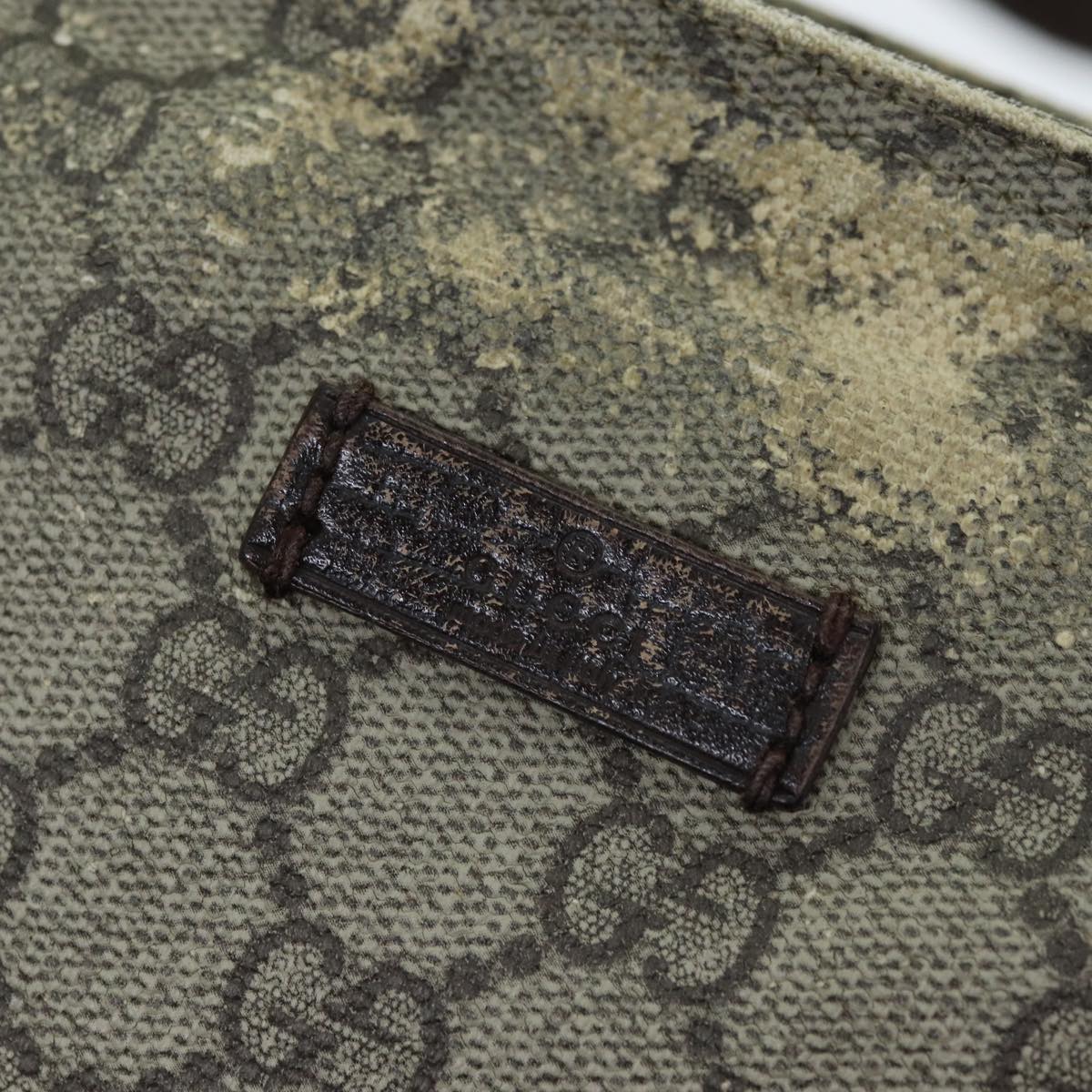 GUCCI GG Supreme Shoulder Bag PVC Leather Beige 141198 am6305