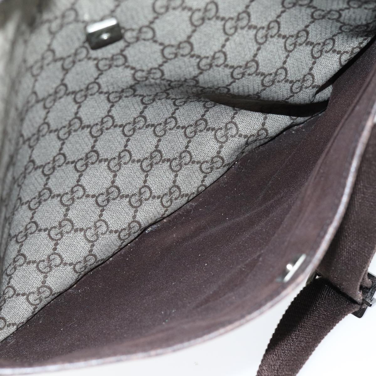 GUCCI GG Supreme Shoulder Bag PVC Leather Beige 141198 am6305