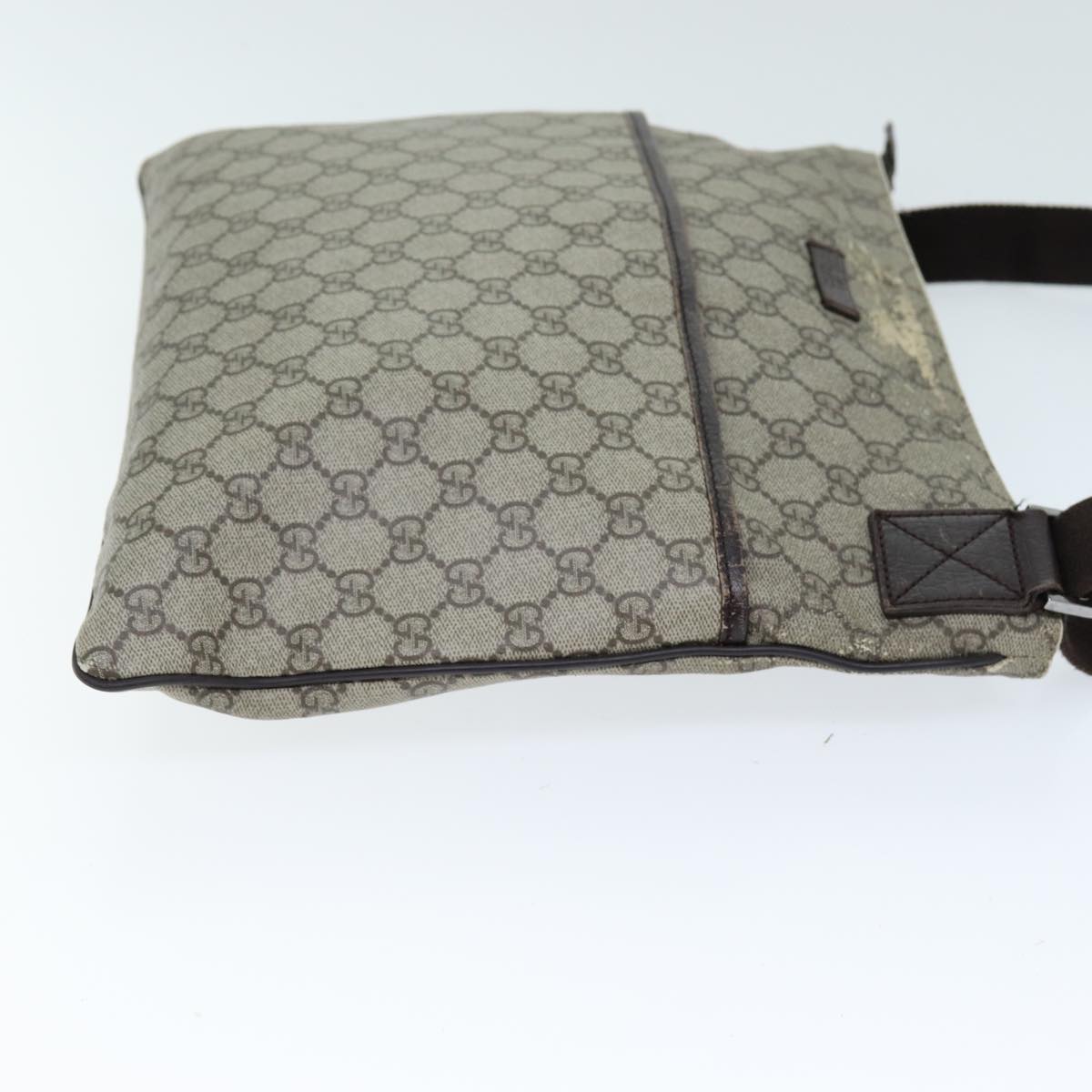 GUCCI GG Supreme Shoulder Bag PVC Leather Beige 141198 am6305