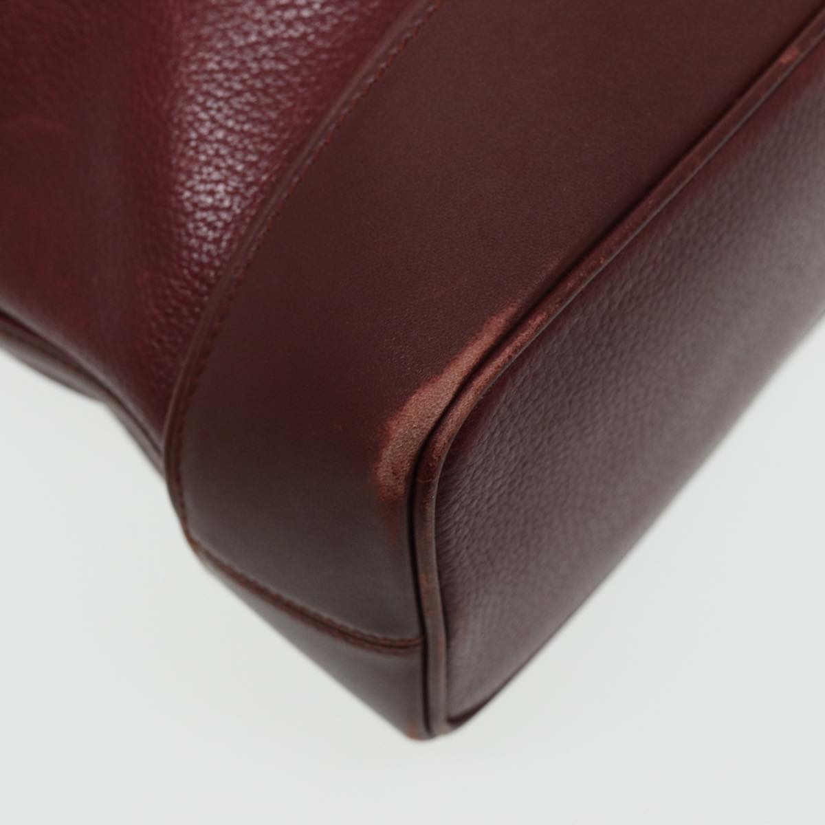 GUCCI Cartier Hand Bag Leather 2Set Khaki Wine Red am6367