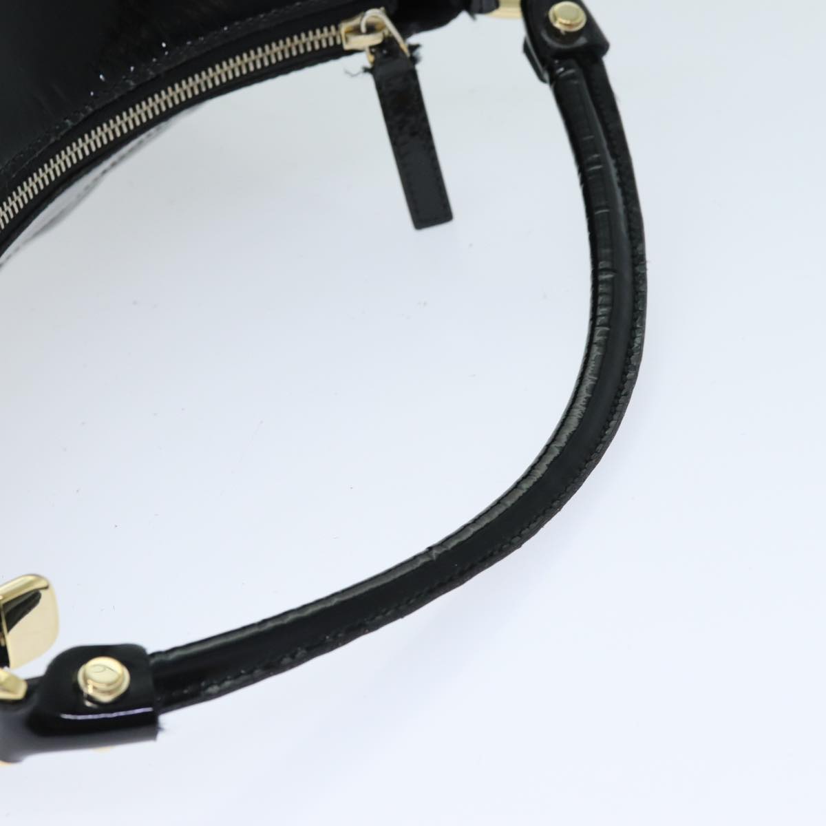 GUCCI Abbey Hand Bag Enamel Black 189833 am6439