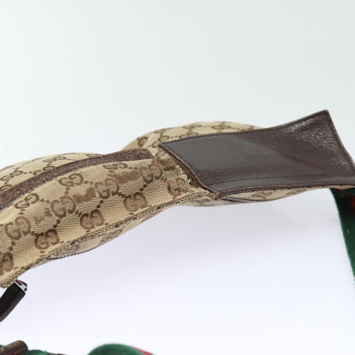 GUCCI GG Canvas Web Sherry Line Waist bag Beige Red Green 28566 am6441