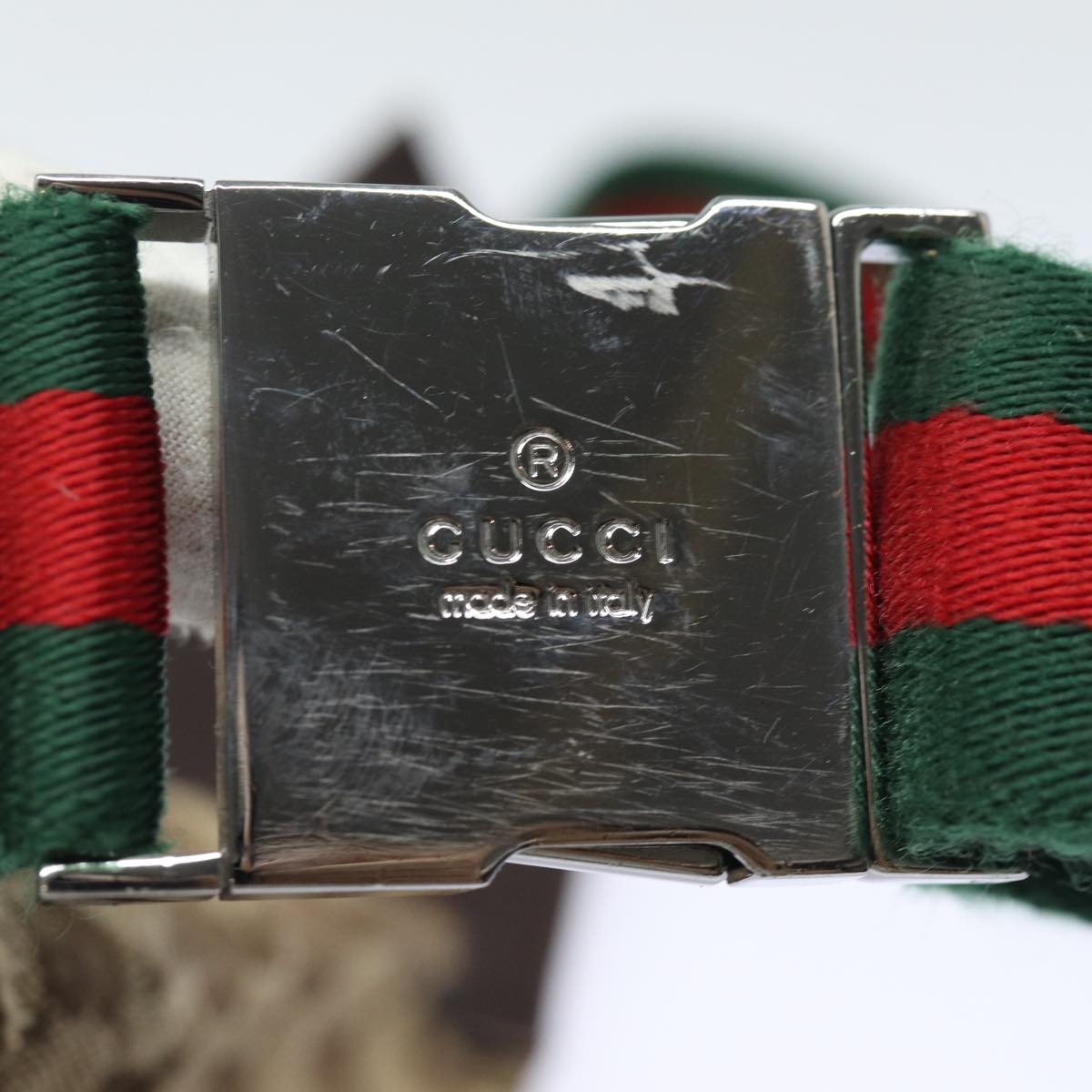 GUCCI GG Canvas Web Sherry Line Waist bag Beige Red Green 28566 am6441