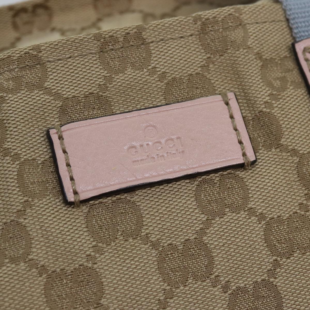 GUCCI GG Canvas Tote Bag Beige Pink Light blue 131230 am6472