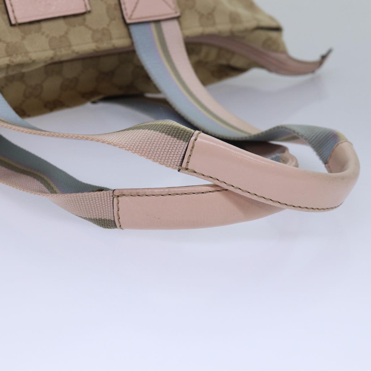 GUCCI GG Canvas Tote Bag Beige Pink Light blue 131230 am6472