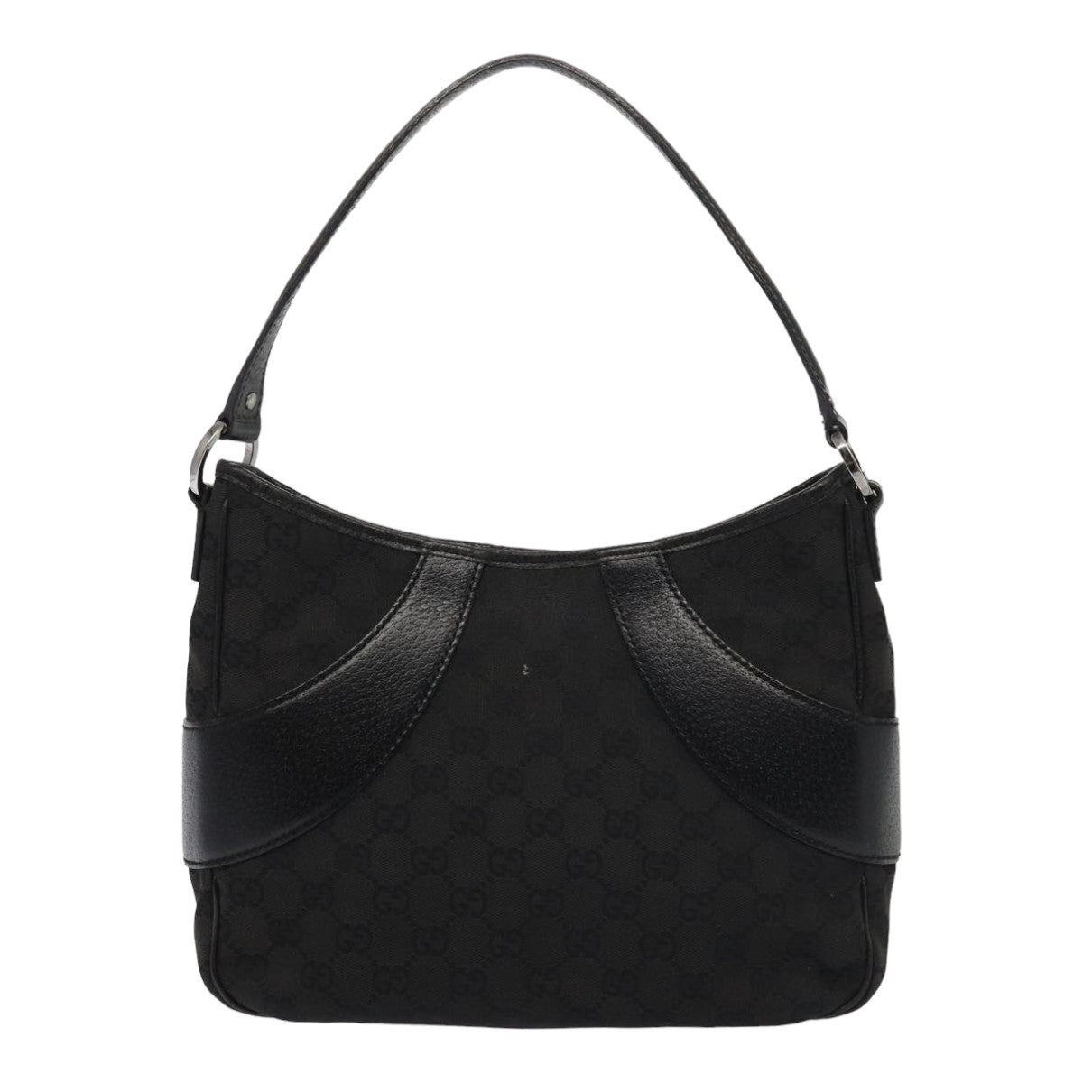 GUCCI GG Canvas Hand Bag Black 113012 am6614
