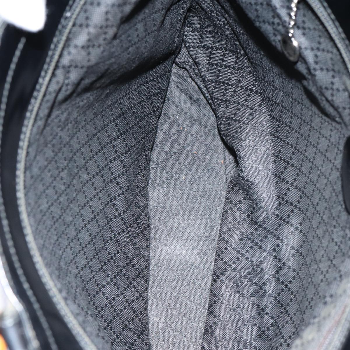 GUCCI Bamboo Hand Bag Nylon Black am6667