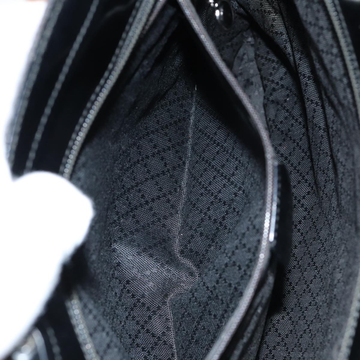 GUCCI Bamboo Hand Bag Nylon Black am6667