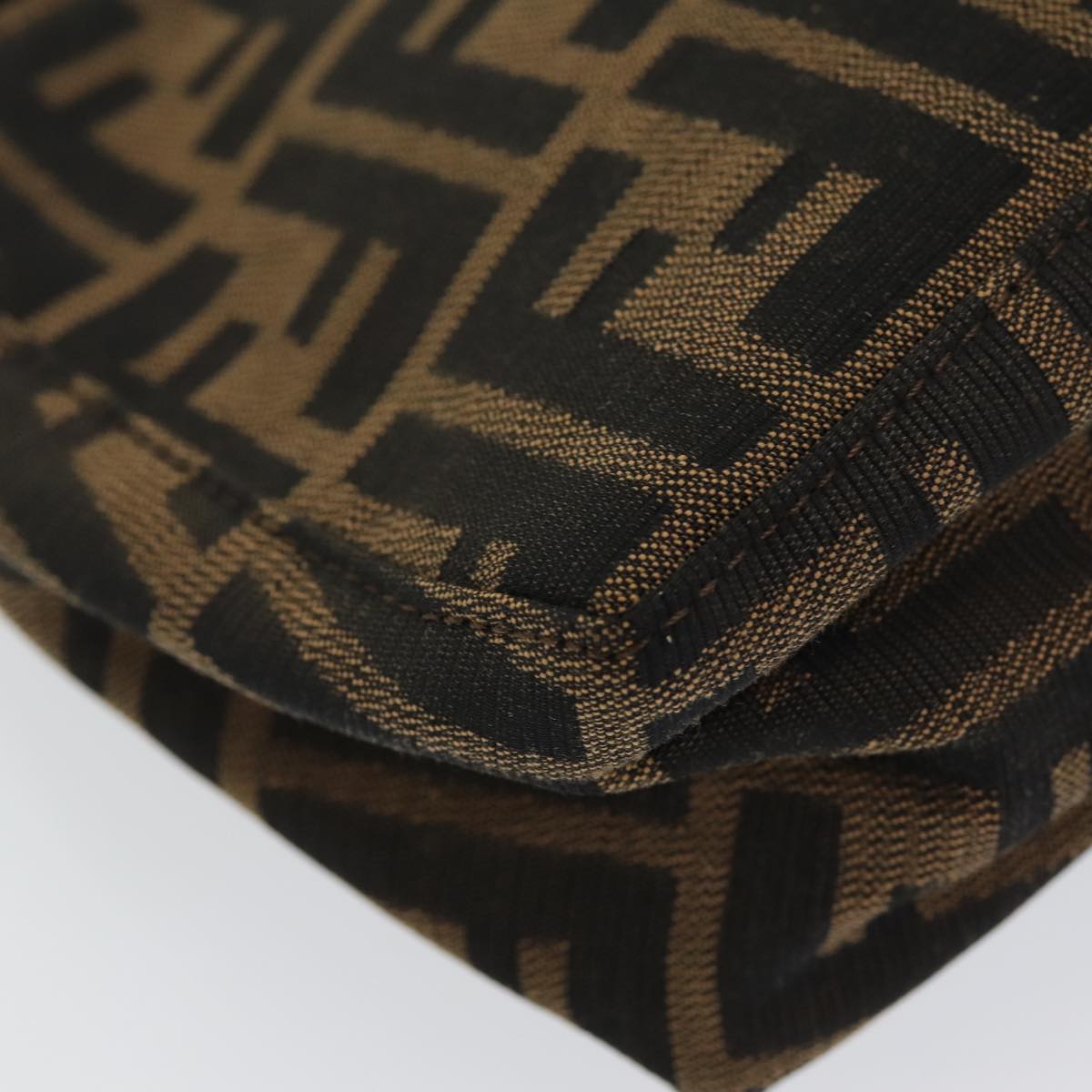 FENDI Zucca Canvas Hand Bag Brown Black am6704