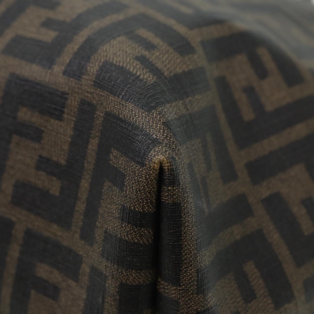 FENDI Zucca Canvas Tote Bag Brown Black gold am6727