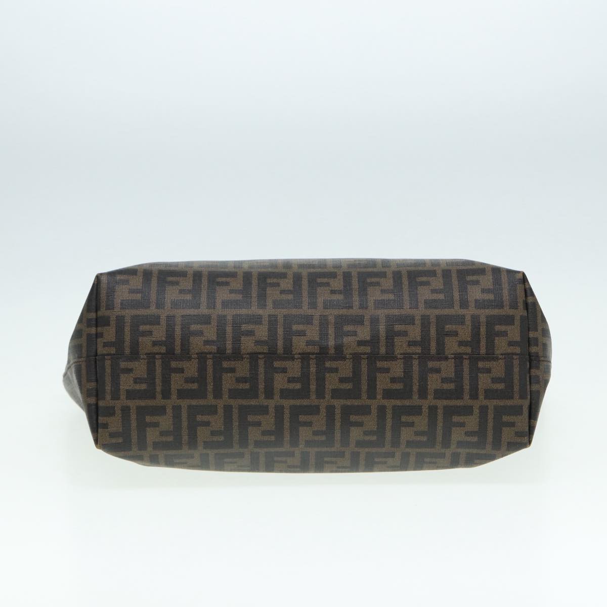 FENDI Zucca Canvas Tote Bag Brown Black gold am6727