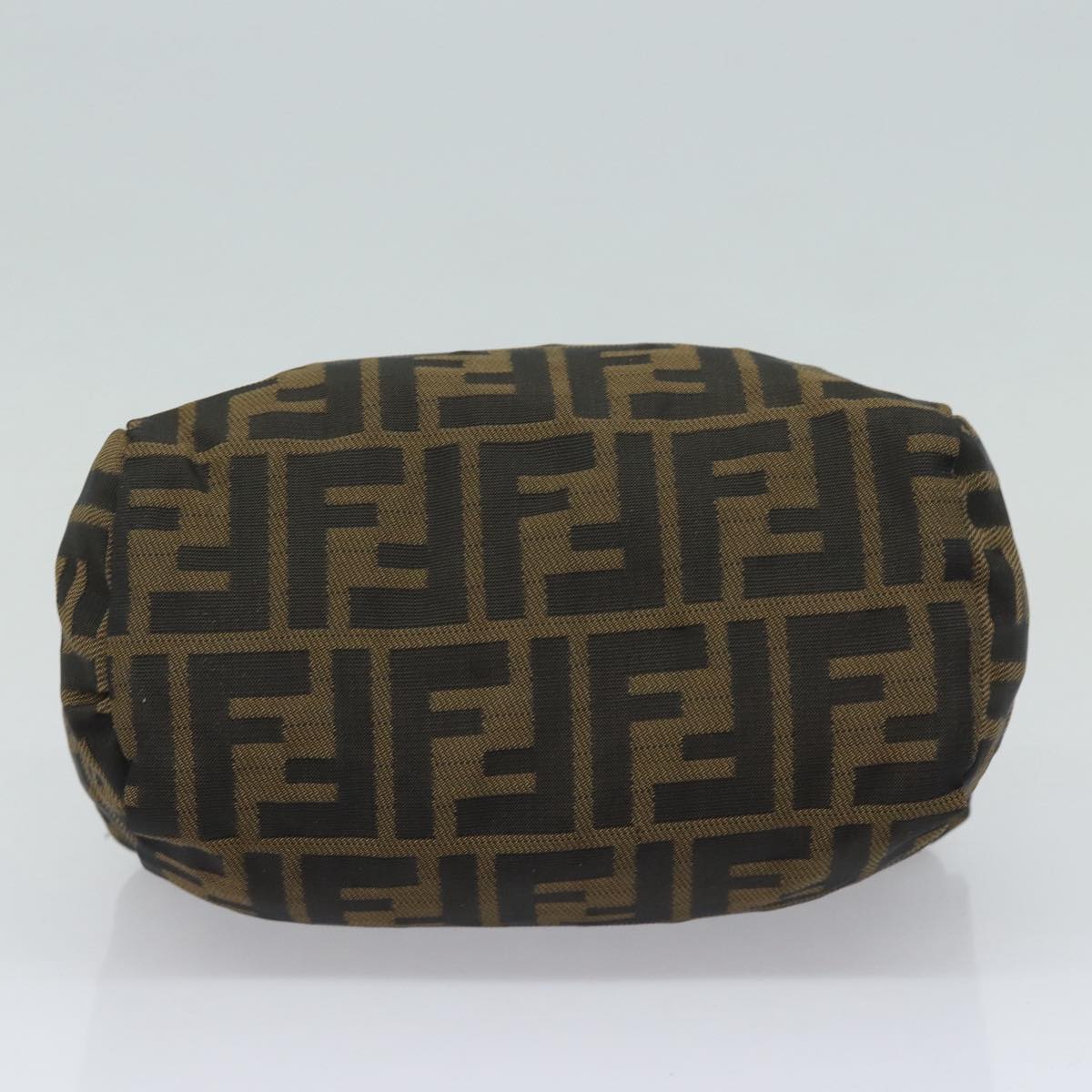 FENDI Zucca Canvas Hand Bag Brown Black Silver am6735