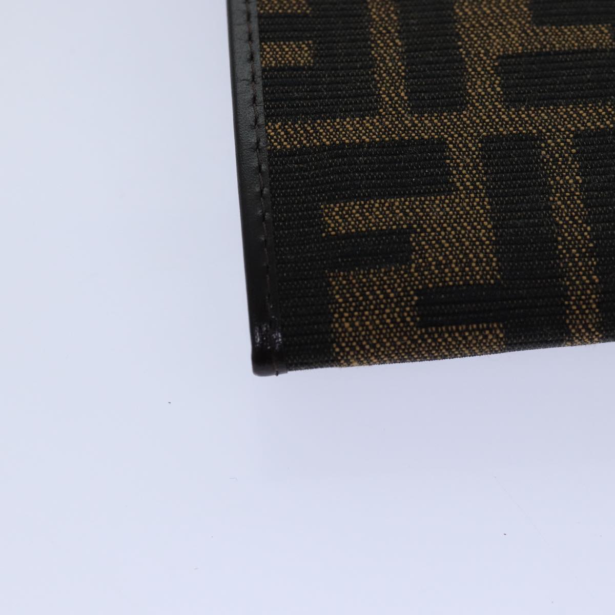 FENDI Zucca Canvas Long Wallet Black Brown Silver am6788
