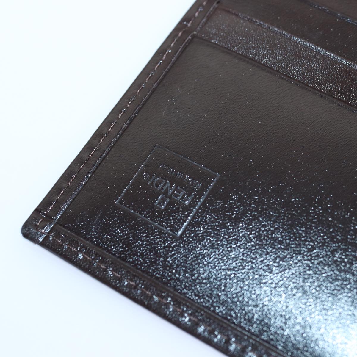 FENDI Zucca Canvas Long Wallet Black Brown Silver am6788