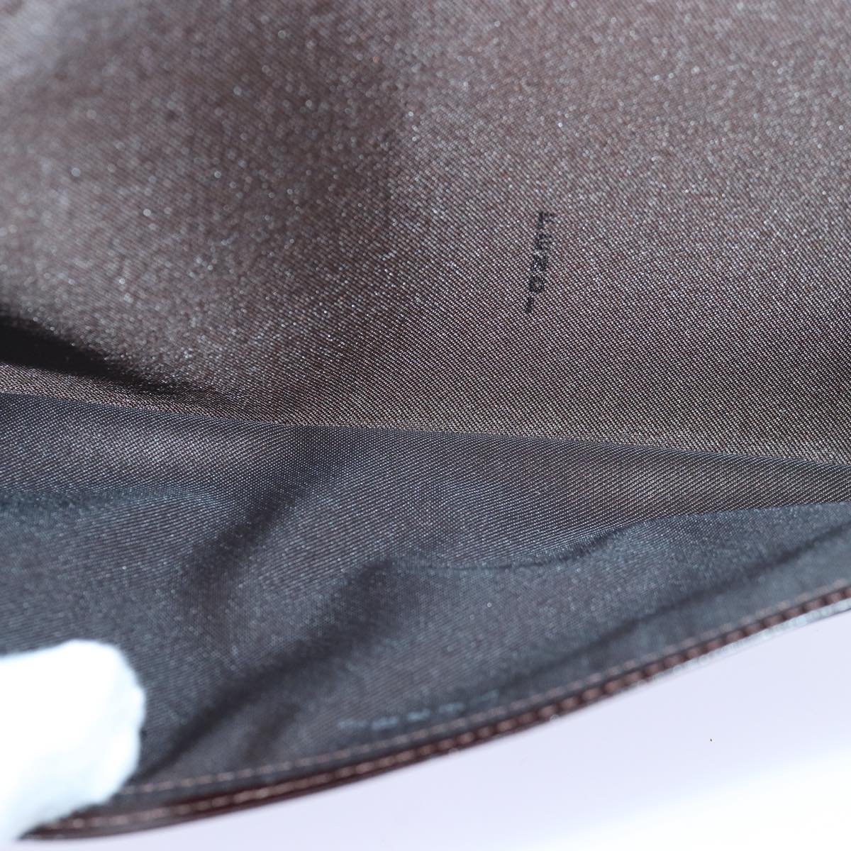 FENDI Zucca Canvas Long Wallet Black Brown Silver am6788