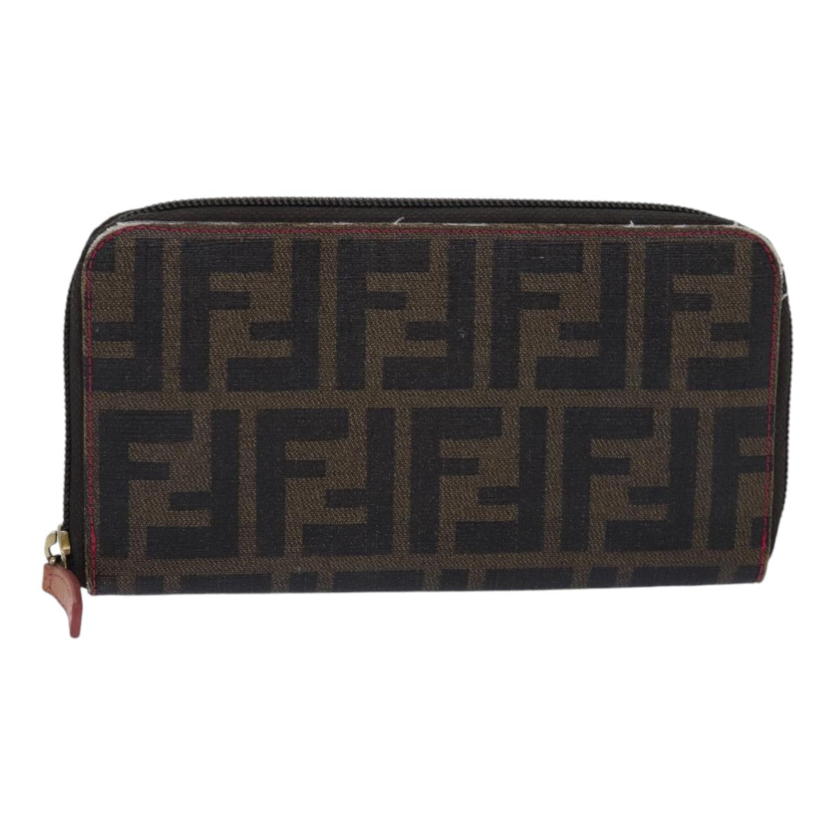 FENDI Zucca Canvas Long Wallet Black Brown gold am6791