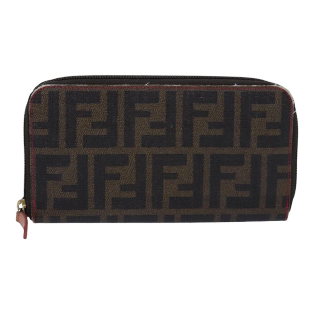 FENDI Zucca Canvas Long Wallet Black Brown gold am6791