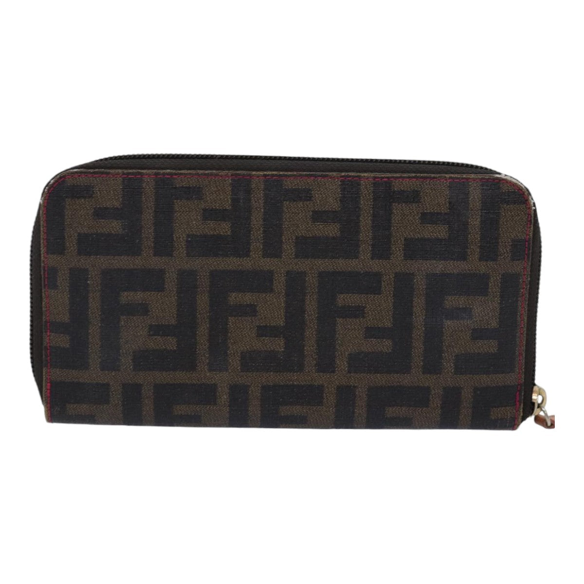 FENDI Zucca Canvas Long Wallet Black Brown gold am6791