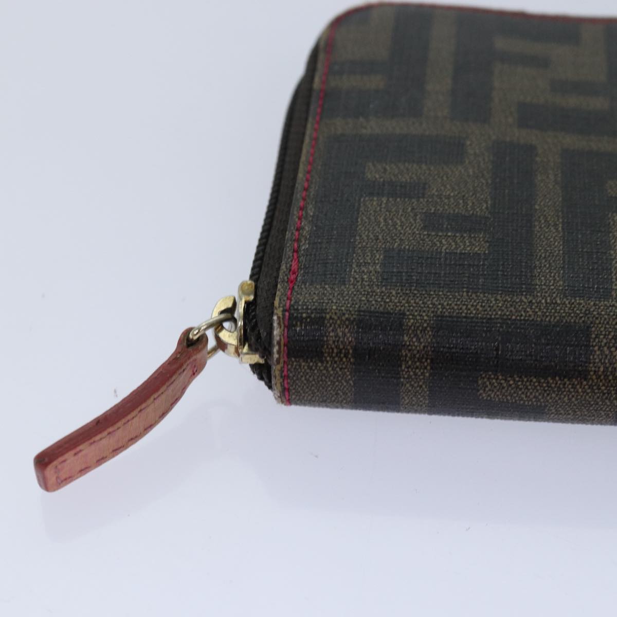 FENDI Zucca Canvas Long Wallet Black Brown gold am6791