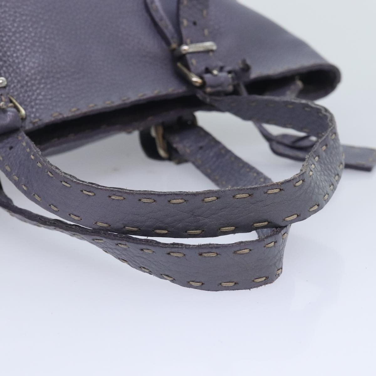FENDI Celeria Tote Bag Leather Purple am6831