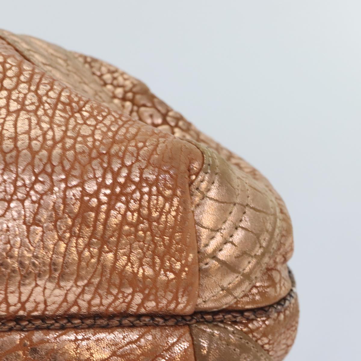 FENDI spy Hand Bag Leather Gold Tone am6841
