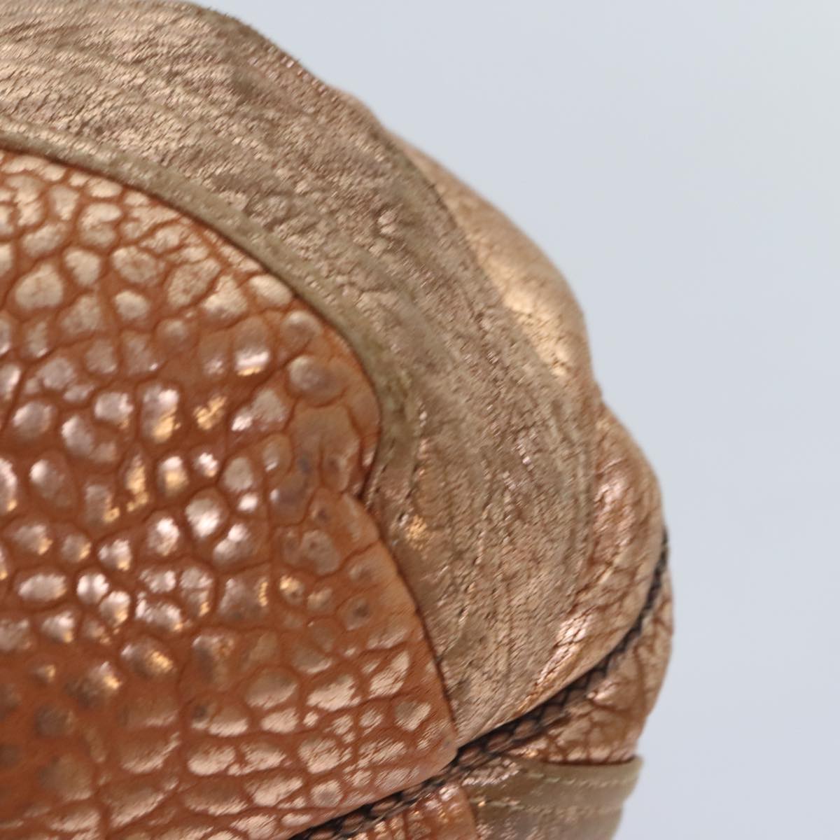 FENDI spy Hand Bag Leather Gold Tone am6841