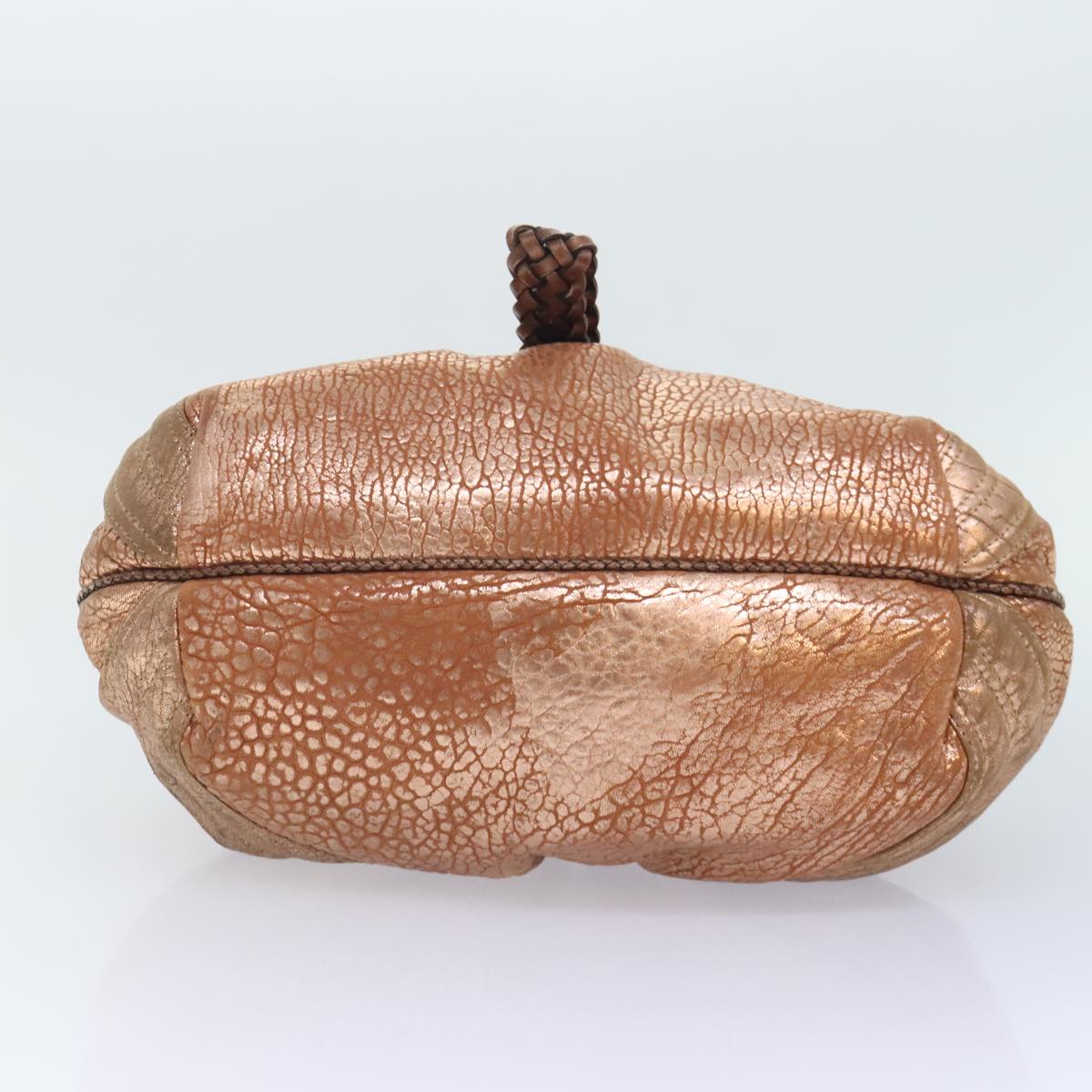 FENDI spy Hand Bag Leather Gold Tone am6841