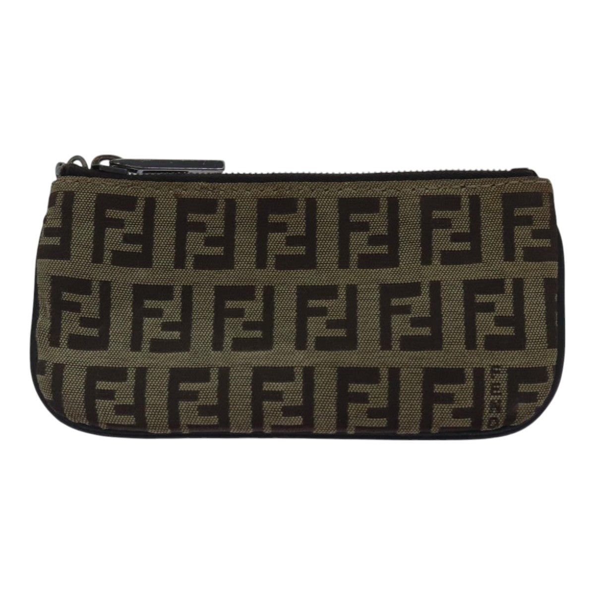 FENDI Zucchino Canvas Coin Purse Beige am6906