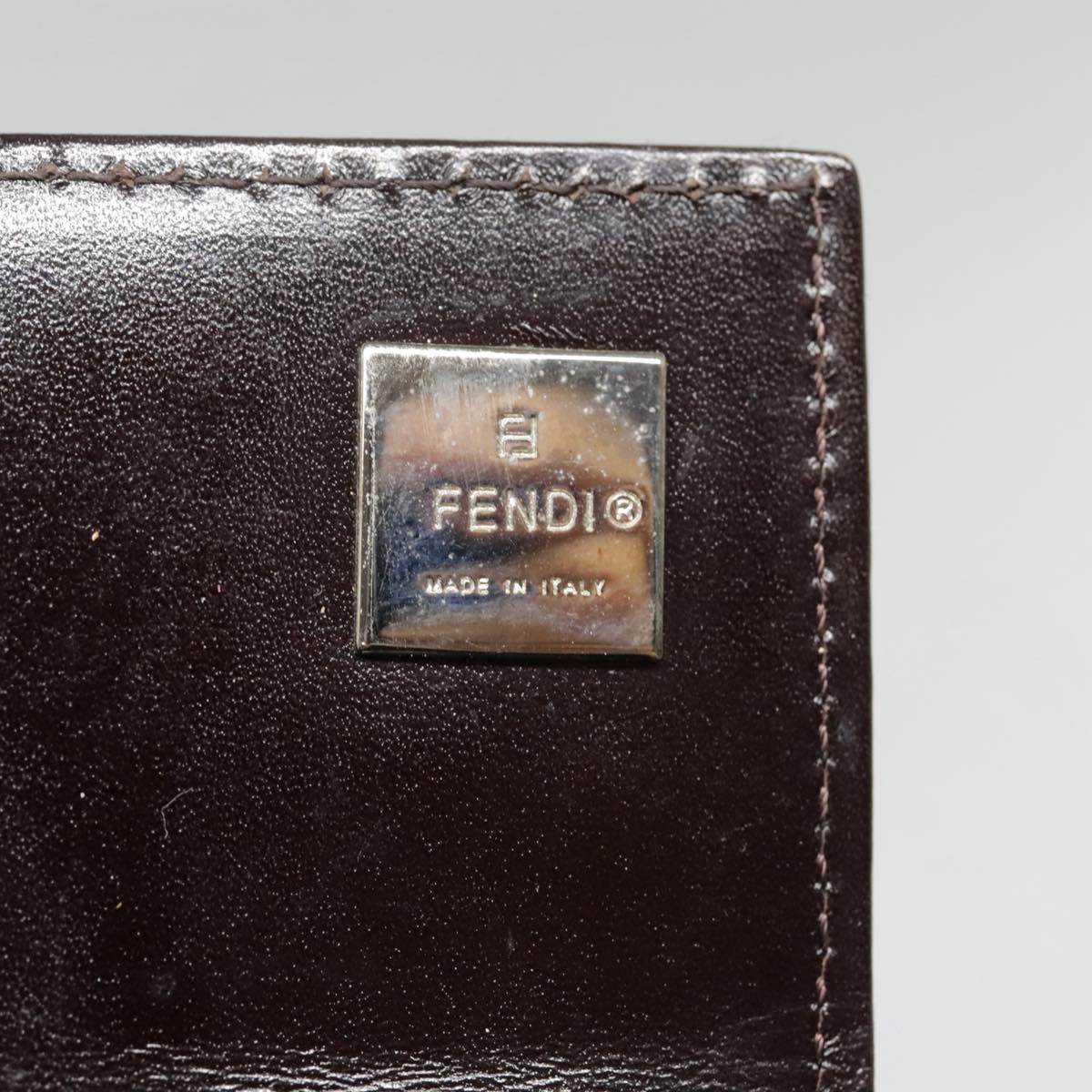 FENDI Zucca Canvas Long Wallet Black Brown Silver am6992