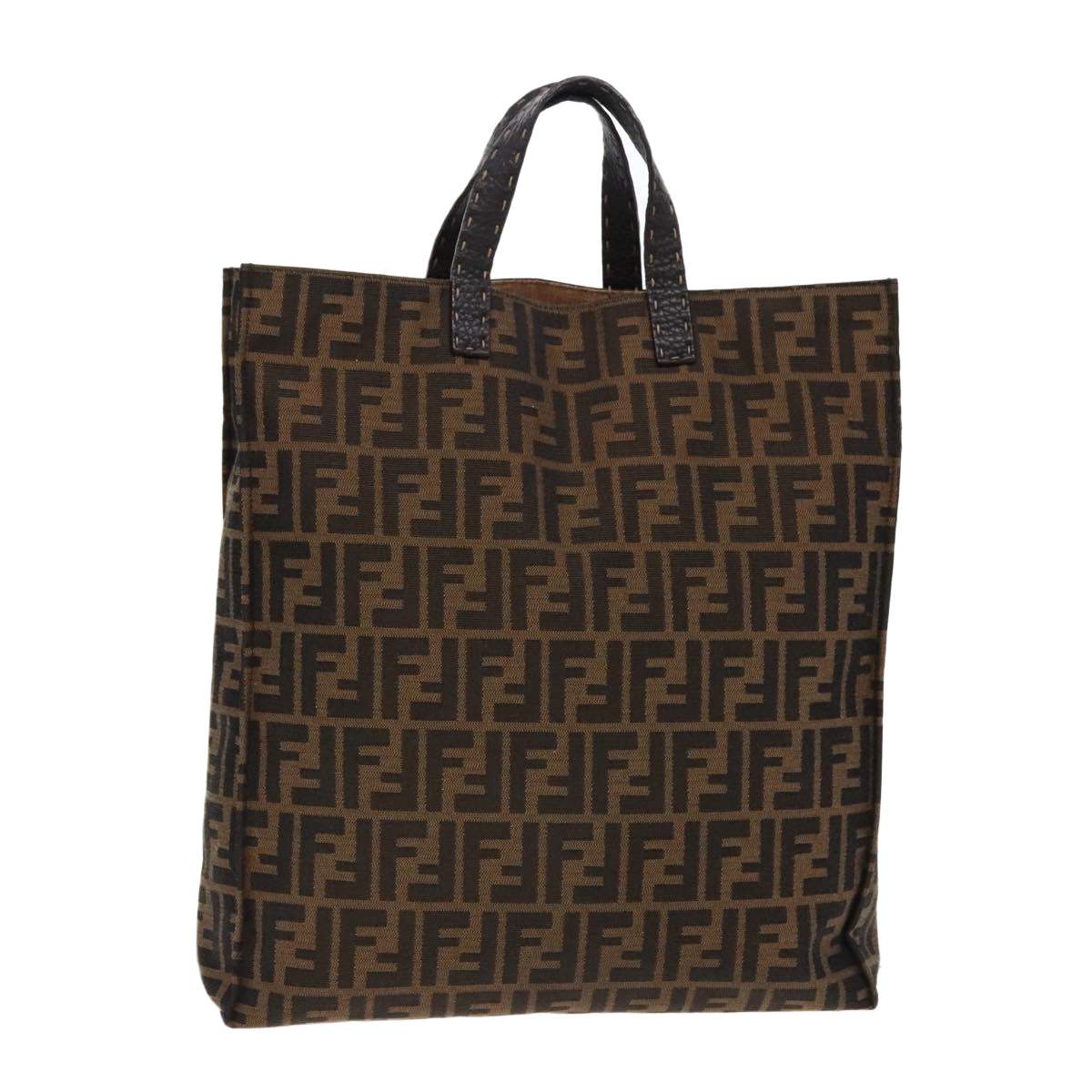 FENDI Zucca Canvas Tote Bag Brown Black am7065