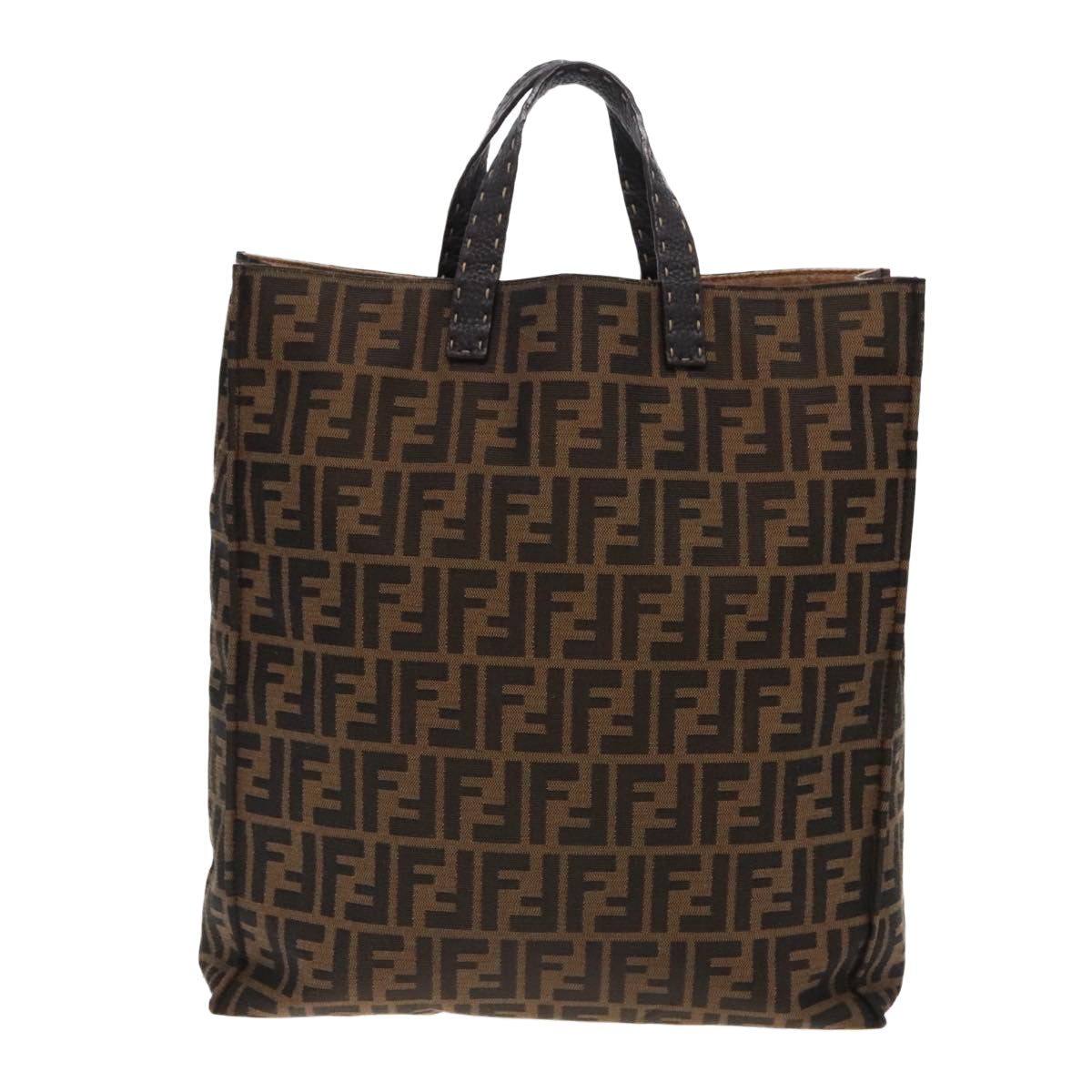FENDI Zucca Canvas Tote Bag Brown Black am7065