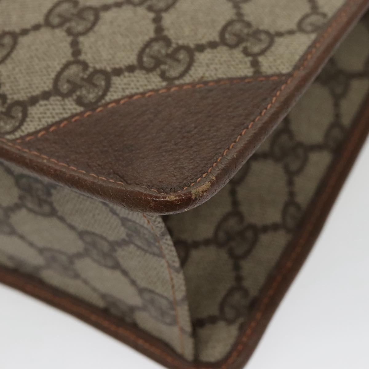 GUCCI GG Supreme Clutch Bag PVC Leather Beige 97 01 029 am7096