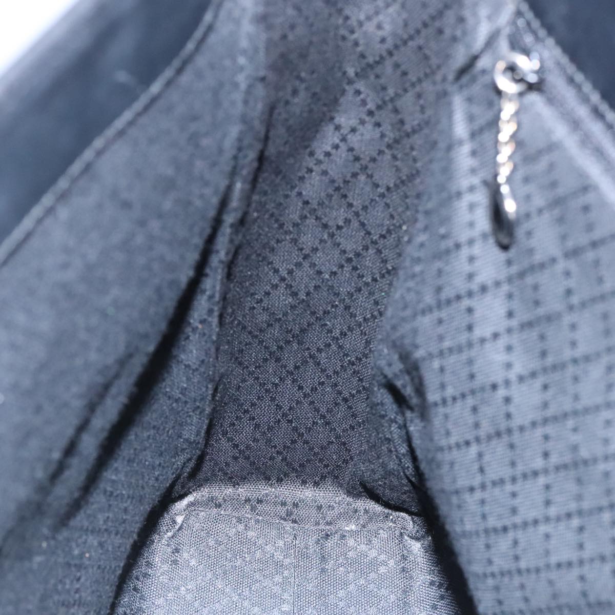 GUCCI Tote Bag Nylon Leather Black Silver 002 1705 0405 am7109