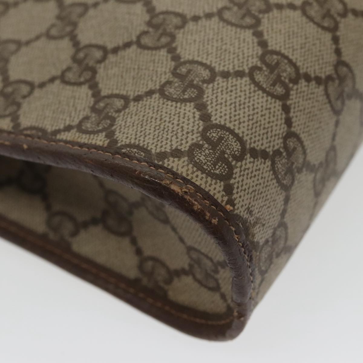 GUCCI GG Supreme Clutch Bag PVC Leather Beige 97 01 037 am7169